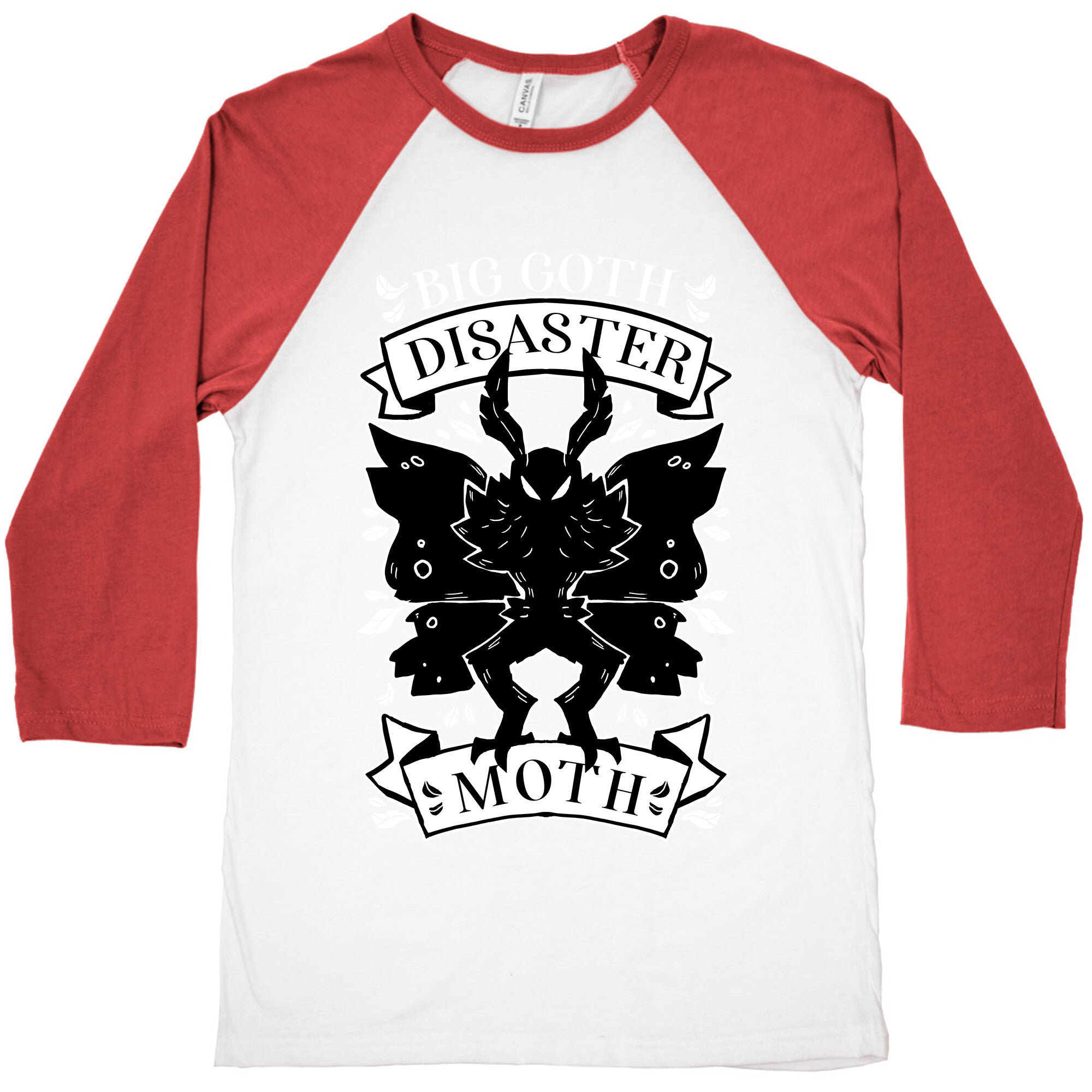 Big Goth Disaster Moth Baseball Tee