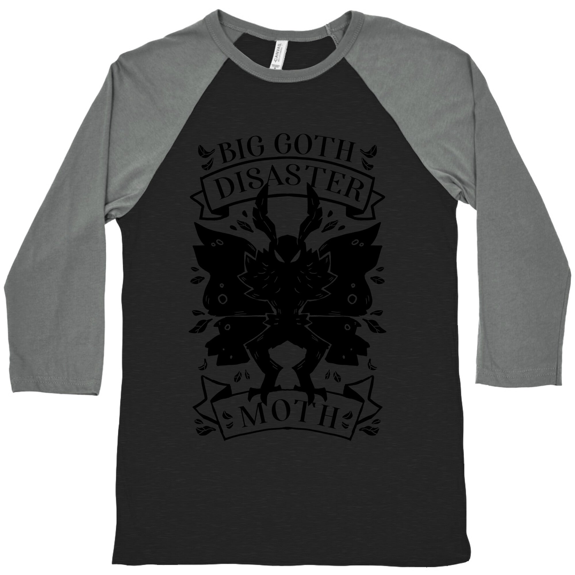 Big Goth Disaster Moth Baseball Tee