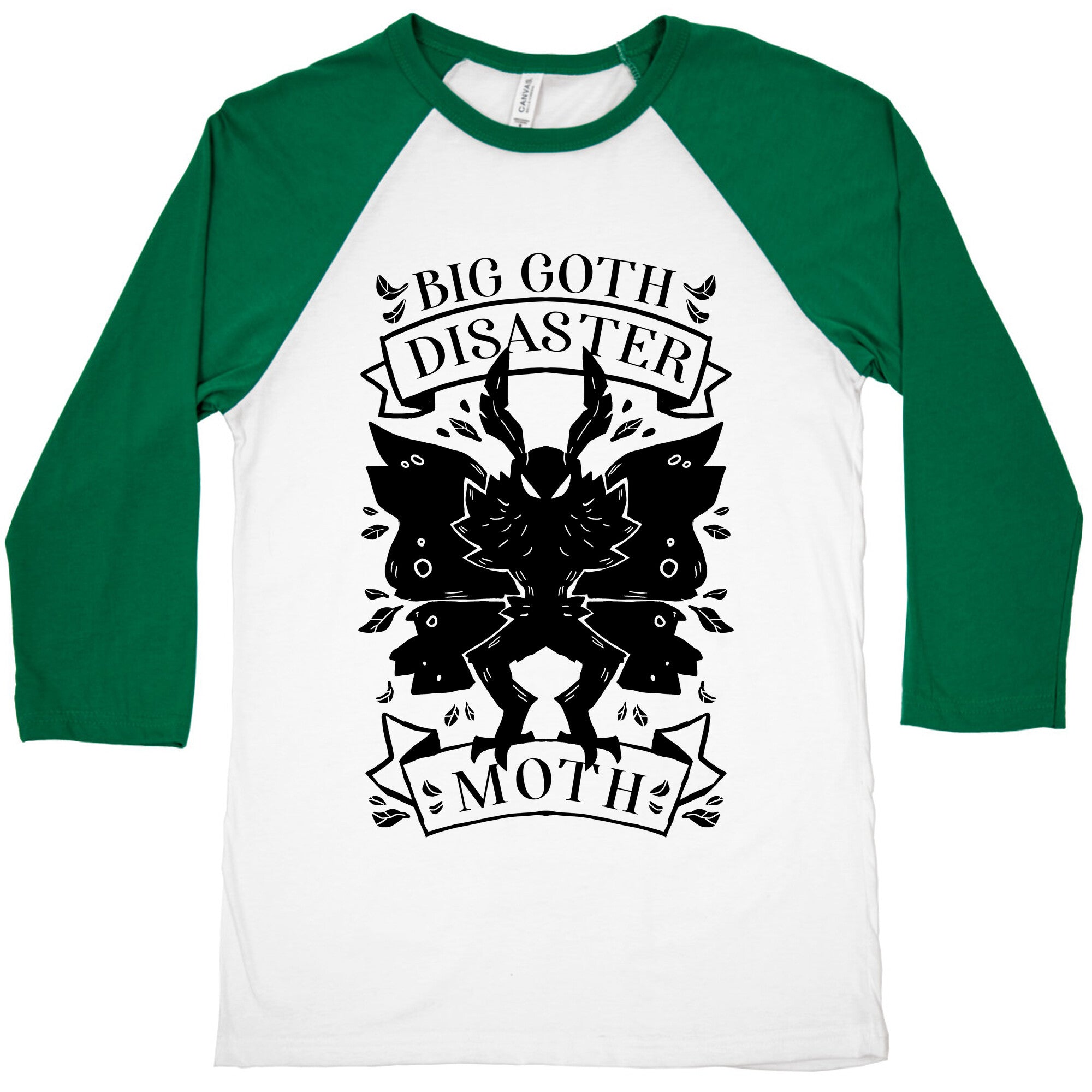 Big Goth Disaster Moth Baseball Tee