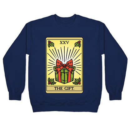 The Gift Tarot Card Holiday Gift Tags Crewneck Sweatshirt