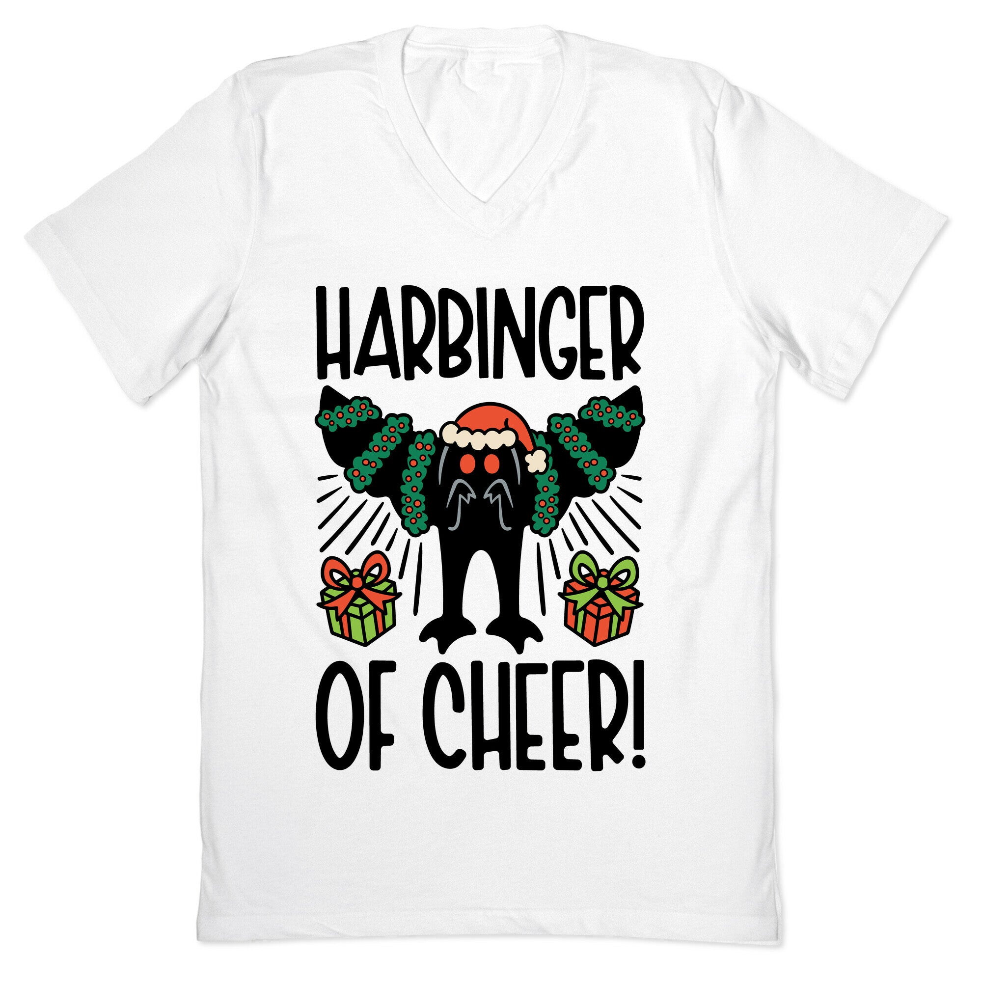 Harbinger of Cheer Mothman Parody V-Neck