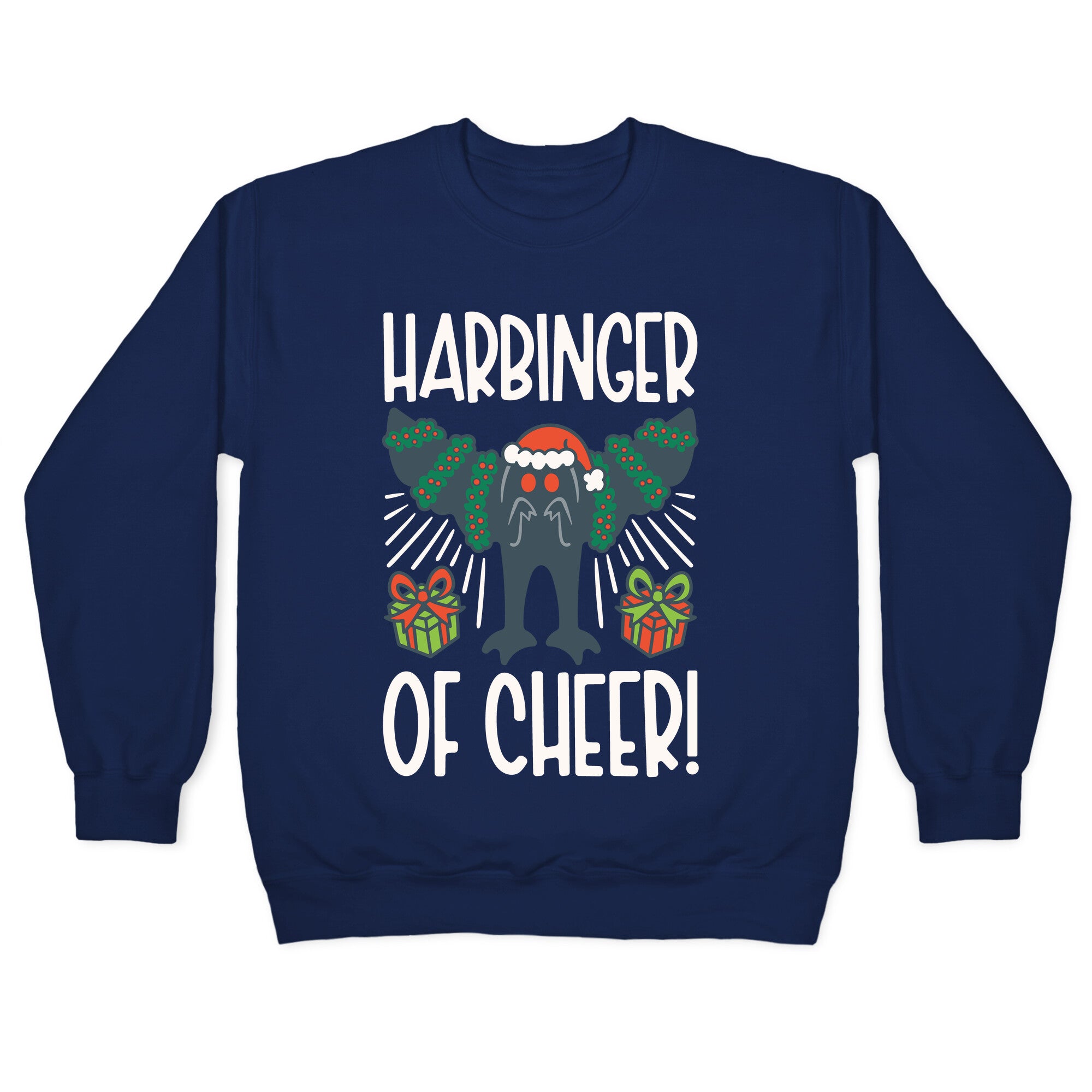 Harbinger of Cheer Mothman Parody Crewneck Sweatshirt