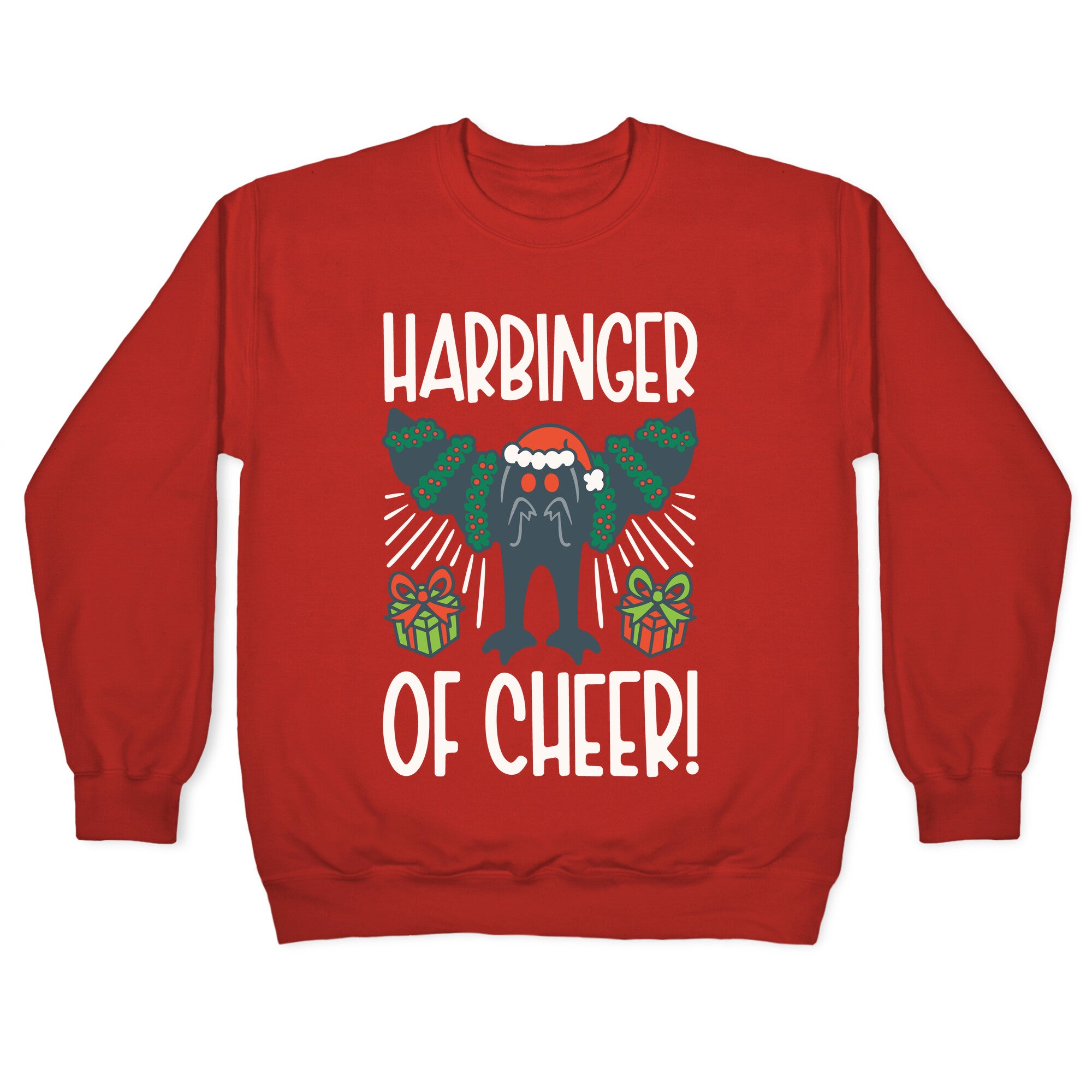Harbinger of Cheer Mothman Parody Crewneck Sweatshirt