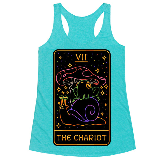 The Chariot Frog On a Snail Tarot Racerback Tank