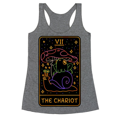 The Chariot Frog On a Snail Tarot Racerback Tank