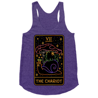 The Chariot Frog On a Snail Tarot Racerback Tank