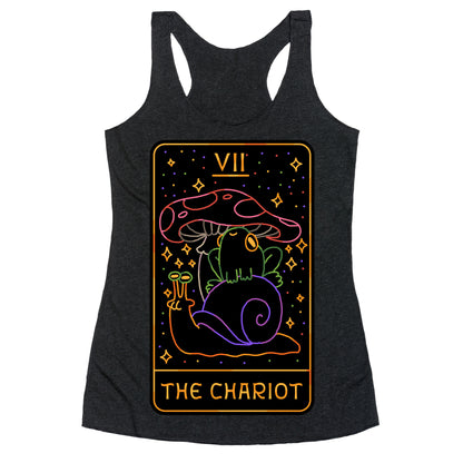 The Chariot Frog On a Snail Tarot Racerback Tank