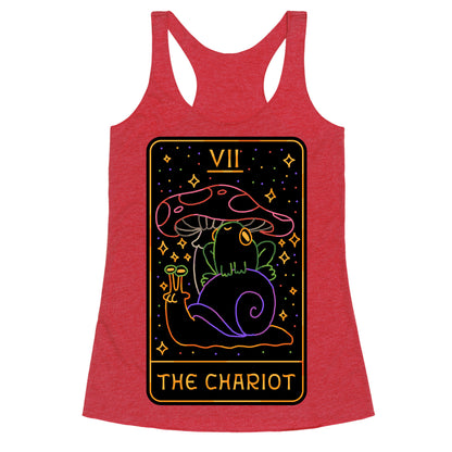 The Chariot Frog On a Snail Tarot Racerback Tank