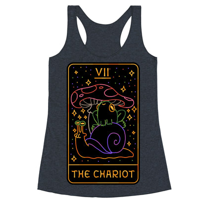 The Chariot Frog On a Snail Tarot Racerback Tank