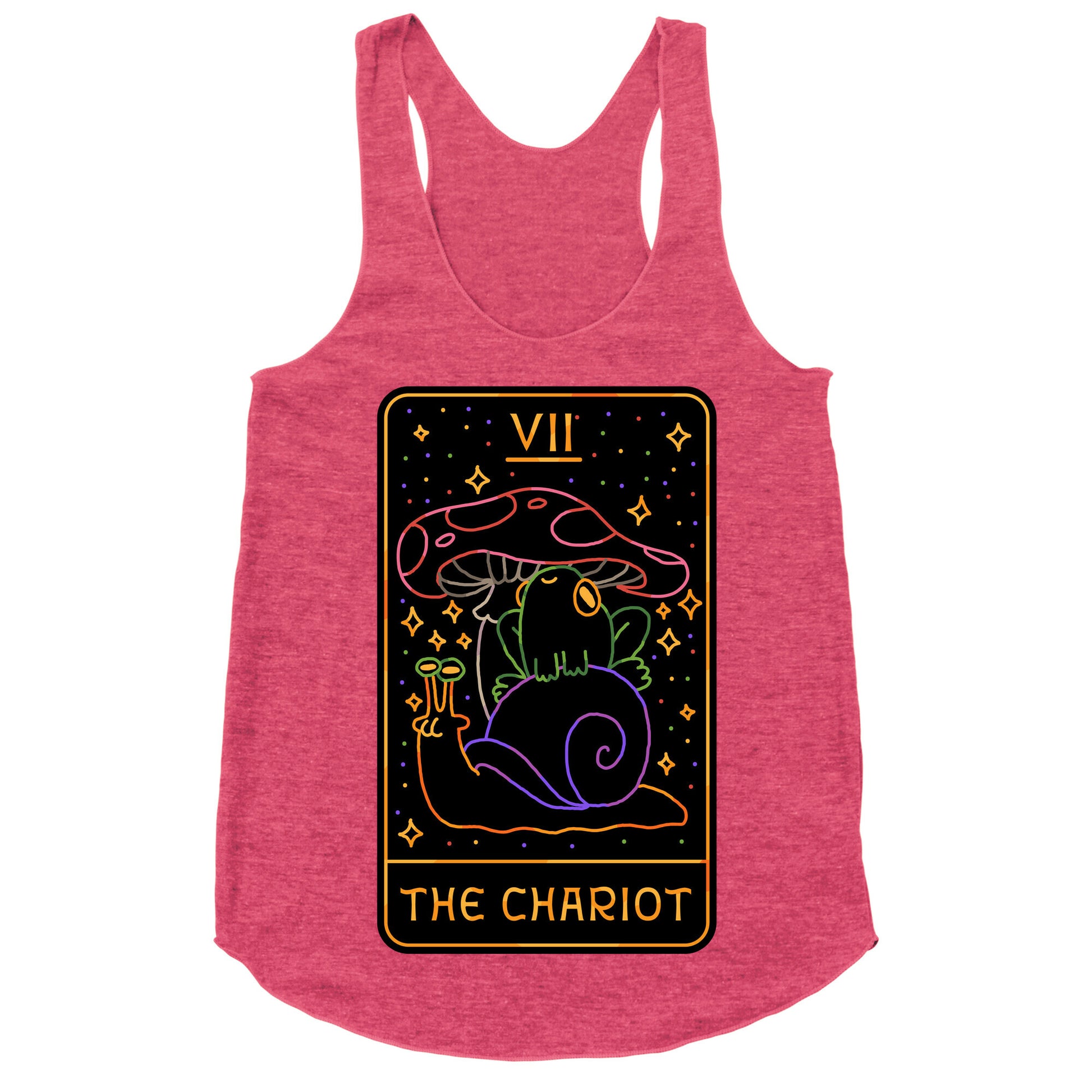 The Chariot Frog On a Snail Tarot Racerback Tank