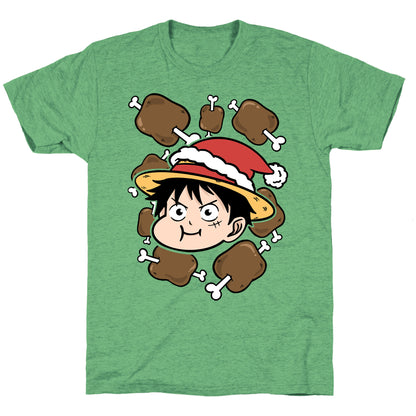 Luffy Holiday Feast Parody Unisex Triblend Tee