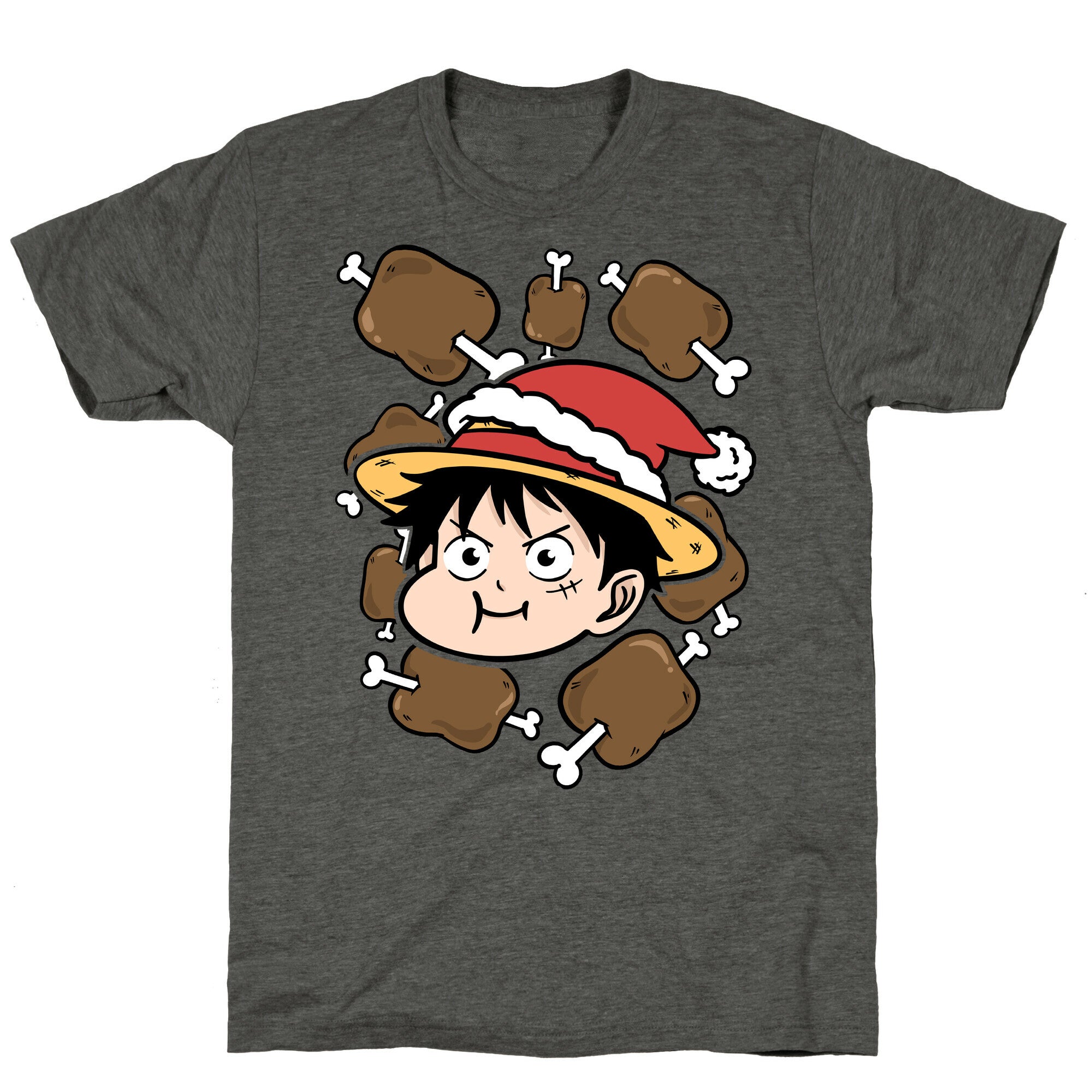 Luffy Holiday Feast Parody Unisex Triblend Tee