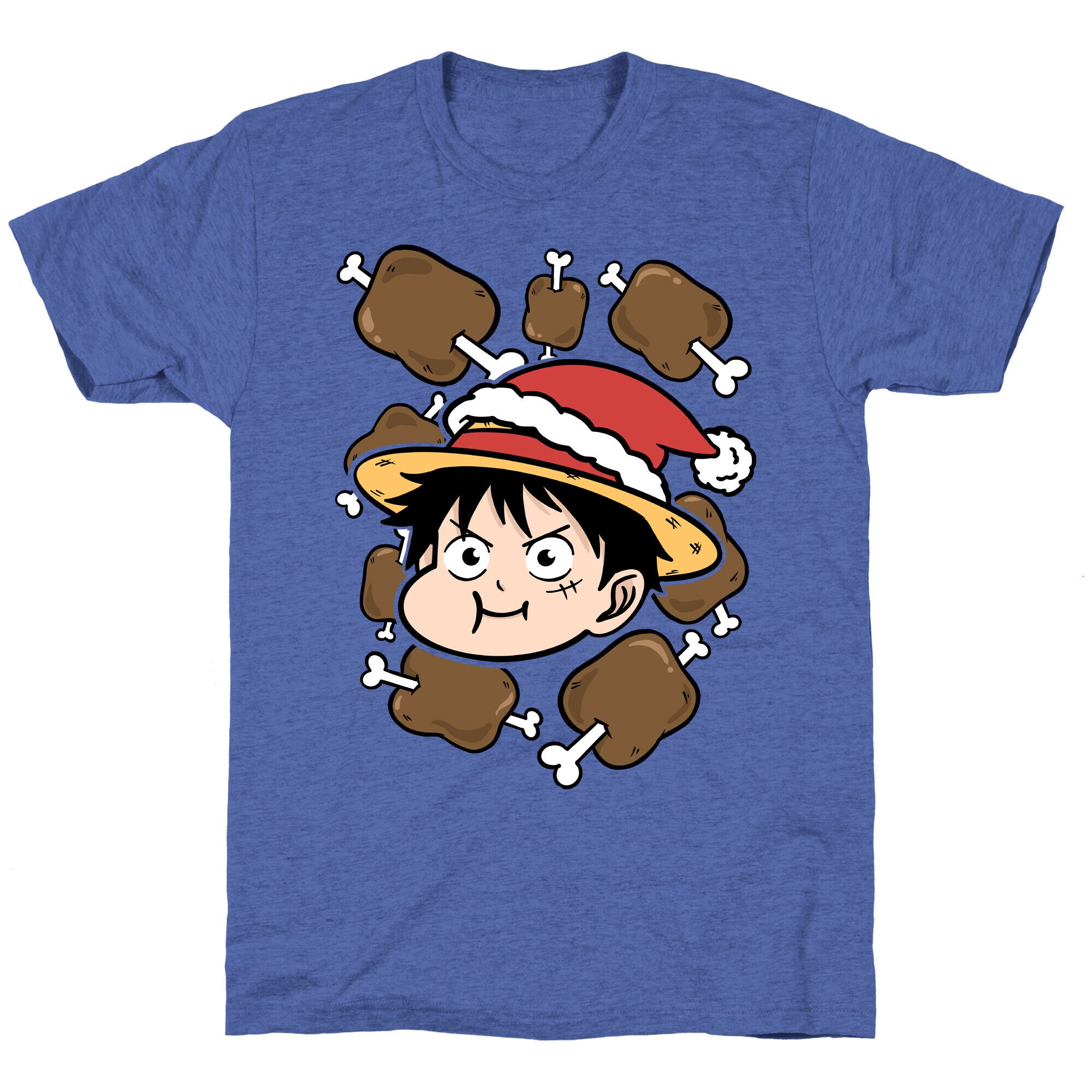 Luffy Holiday Feast Parody Unisex Triblend Tee