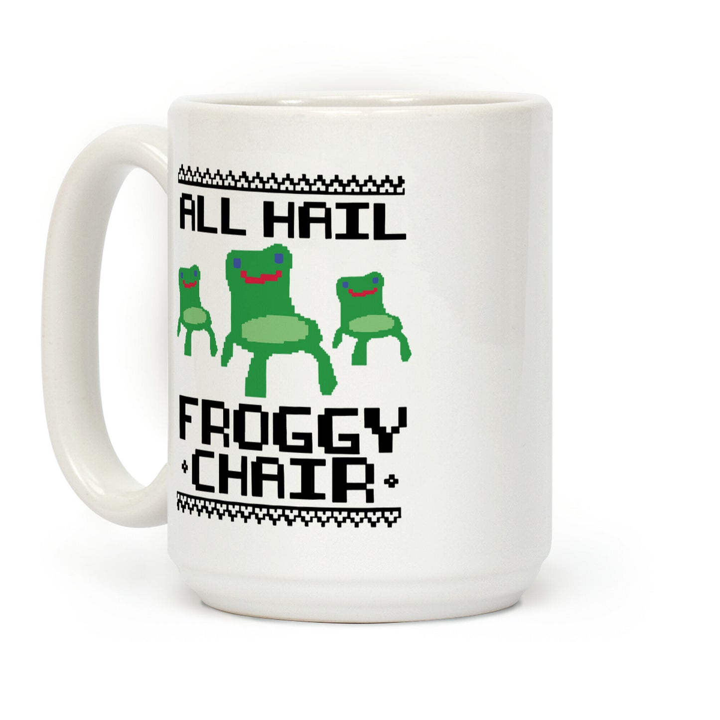 All Hail Froggy Chair Ugly Sweater Coffee Mug