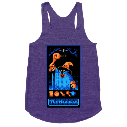 The Black Mage Magician Tarot Racerback Tank