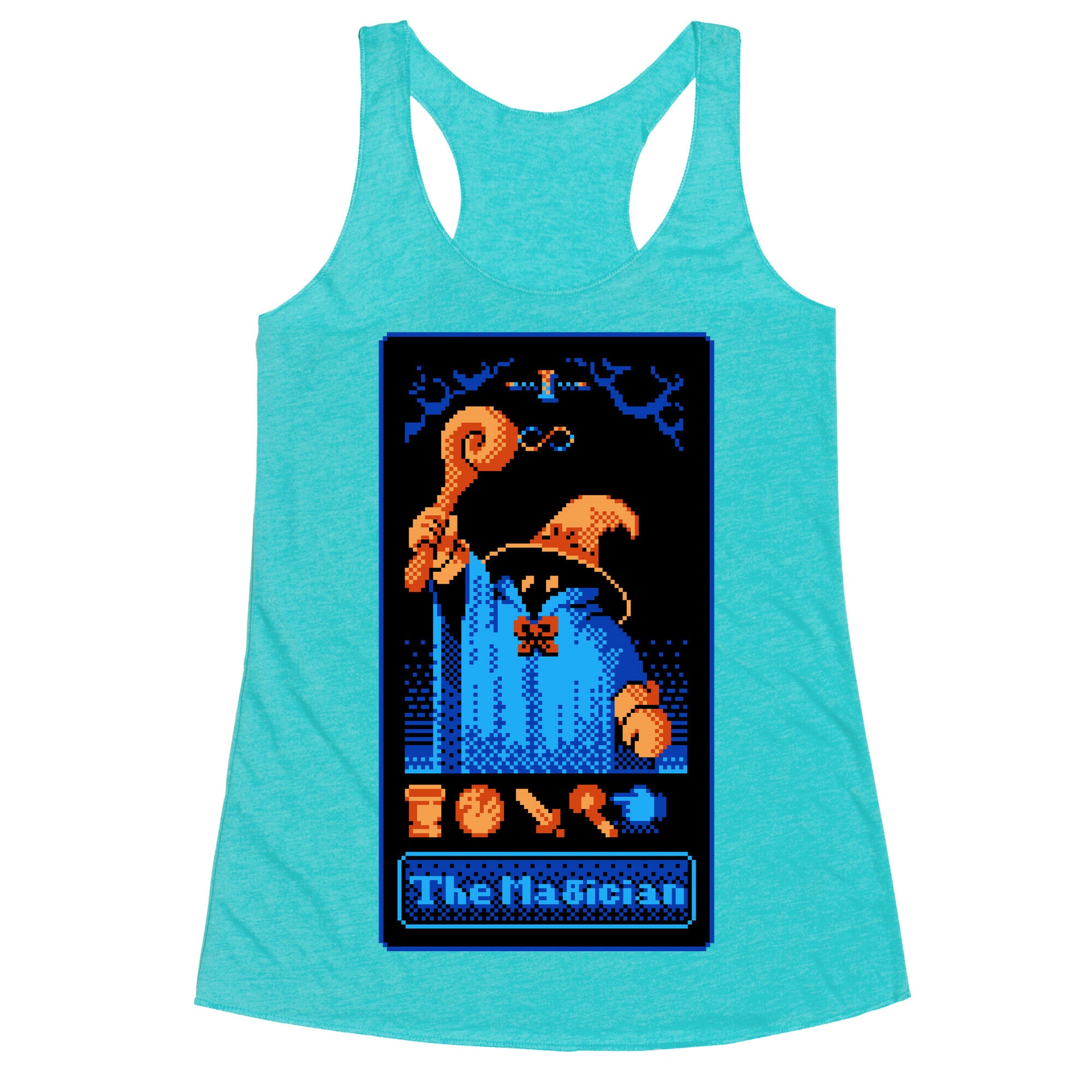 The Black Mage Magician Tarot Racerback Tank