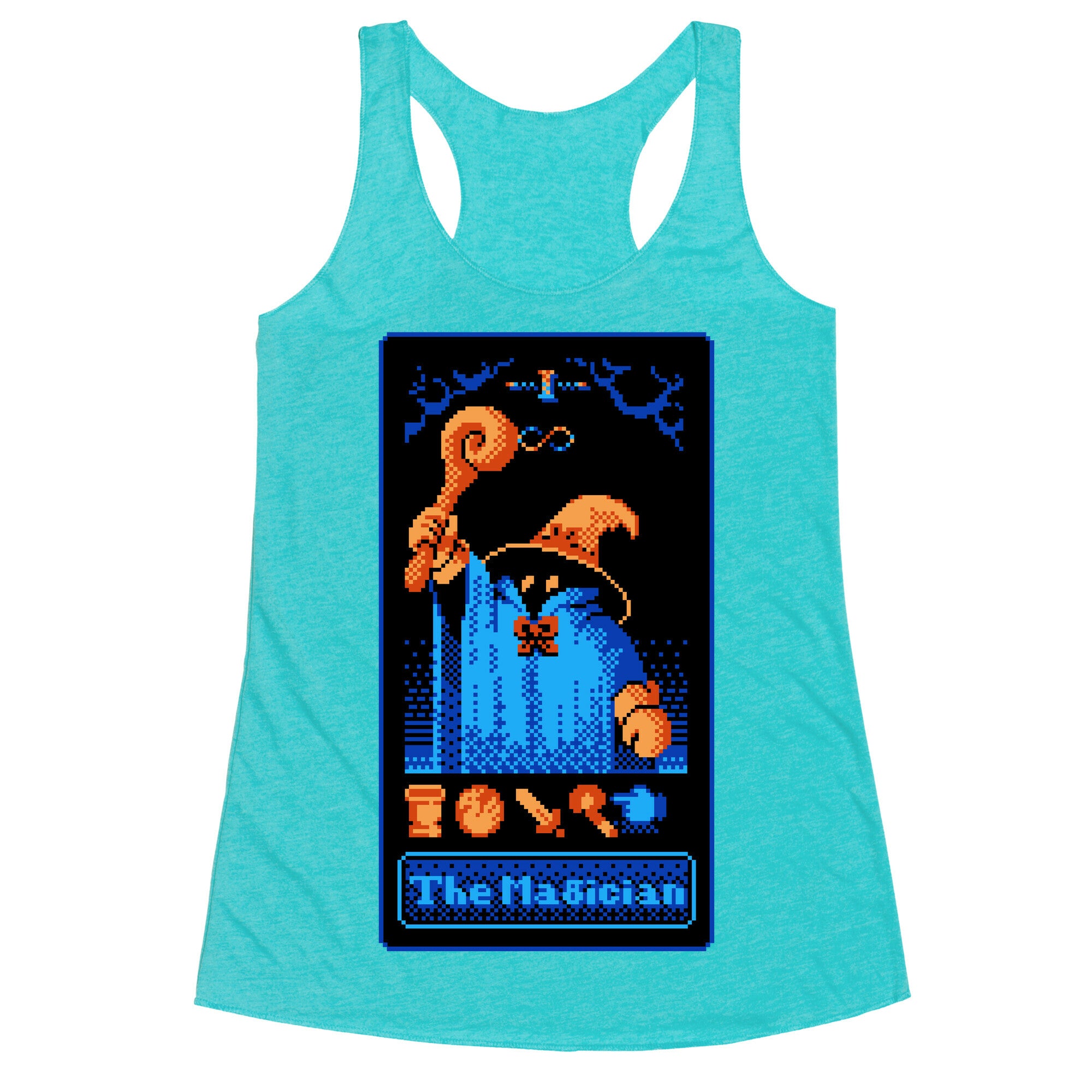 The Black Mage Magician Tarot Racerback Tank