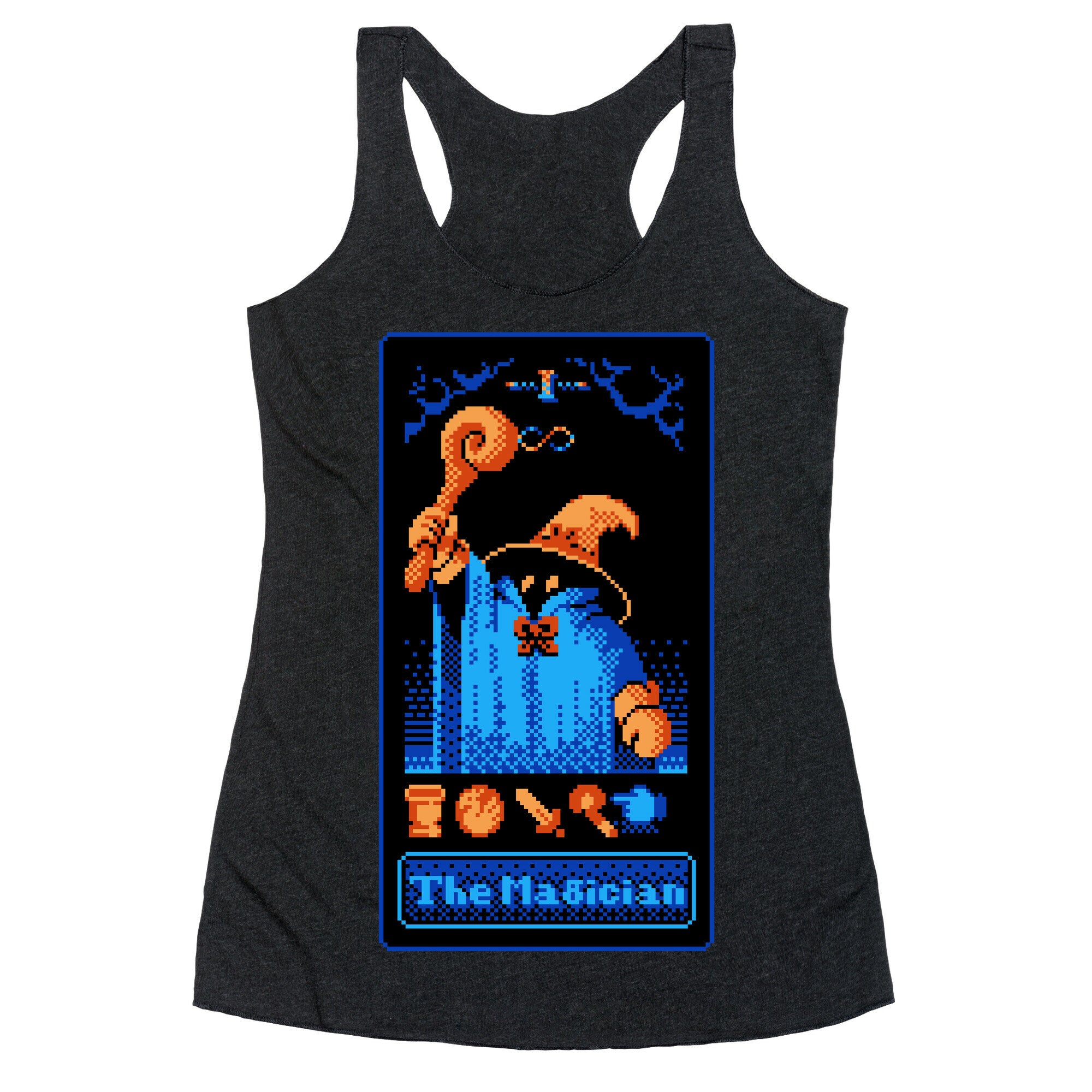 The Black Mage Magician Tarot Racerback Tank