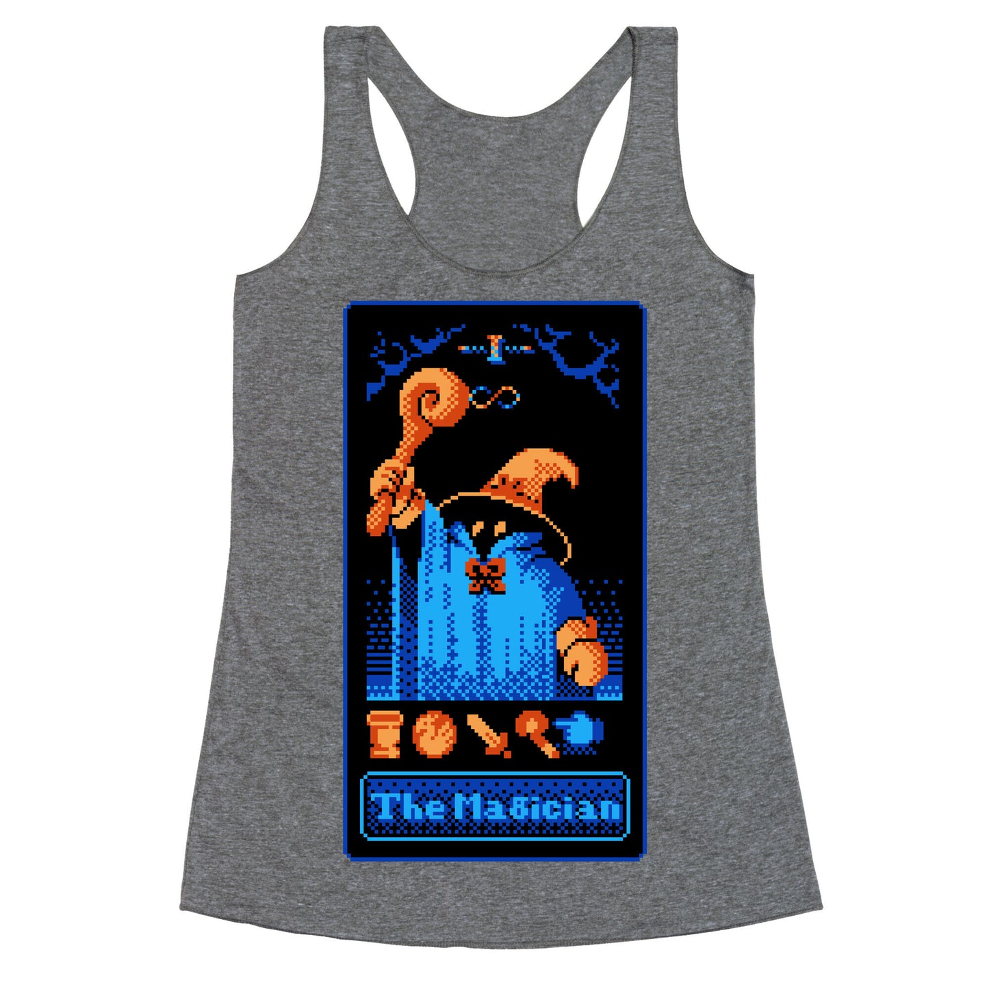 The Black Mage Magician Tarot Racerback Tank