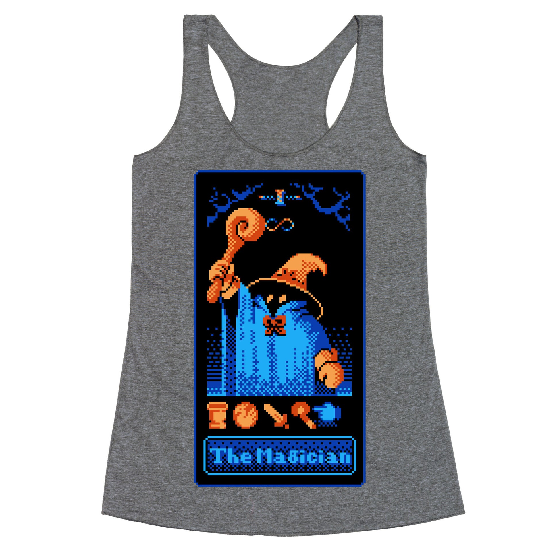 The Black Mage Magician Tarot Racerback Tank