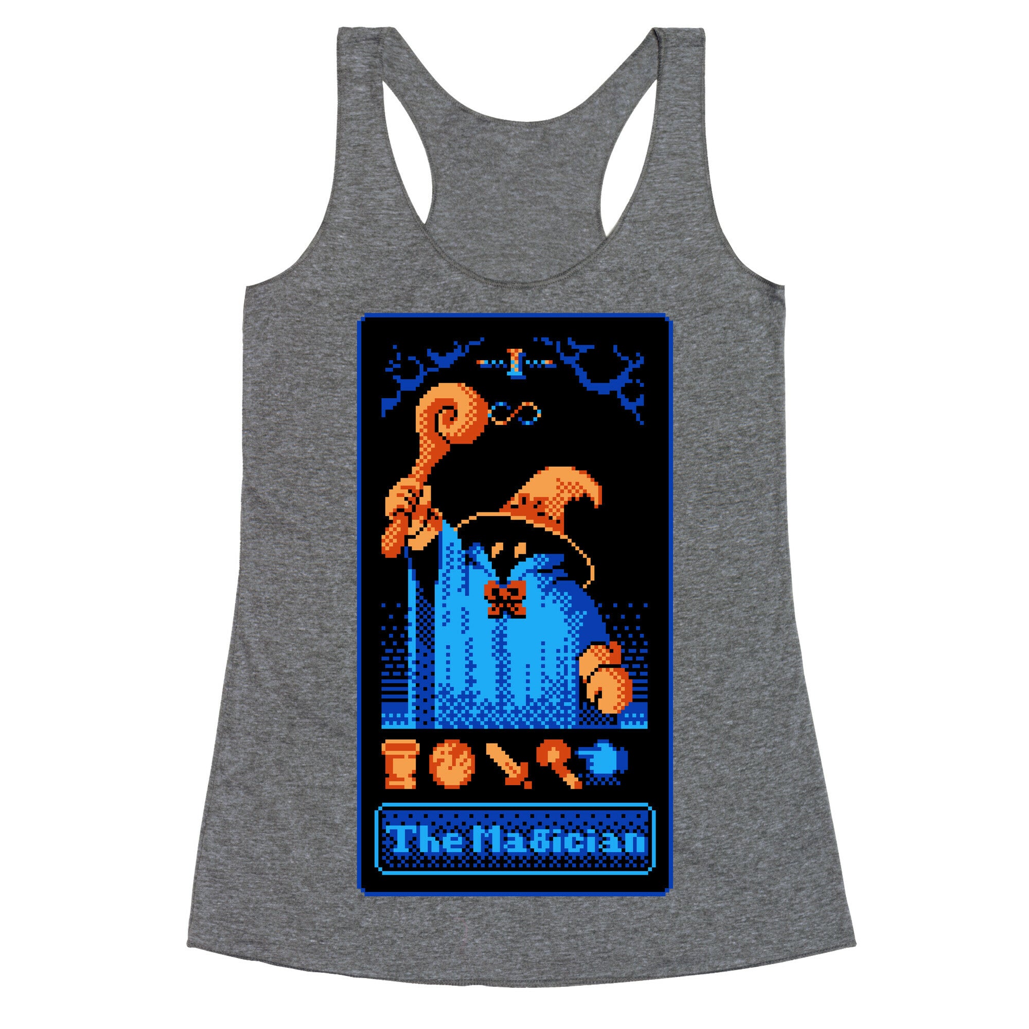 The Black Mage Magician Tarot Racerback Tank