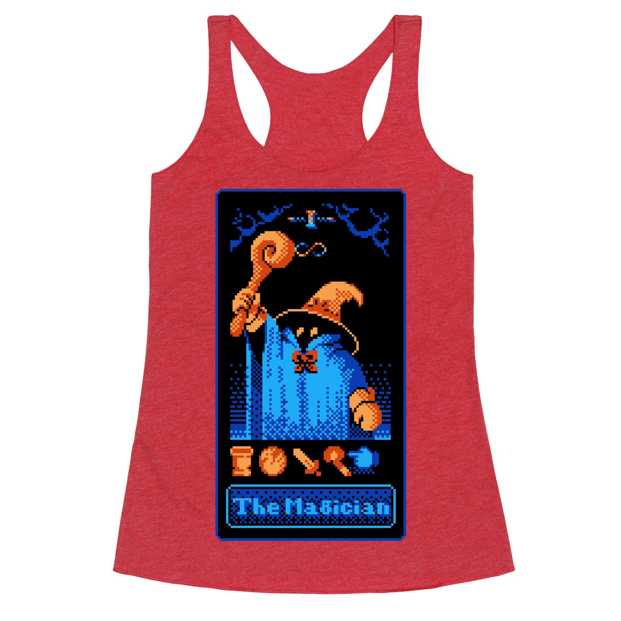 The Black Mage Magician Tarot Racerback Tank