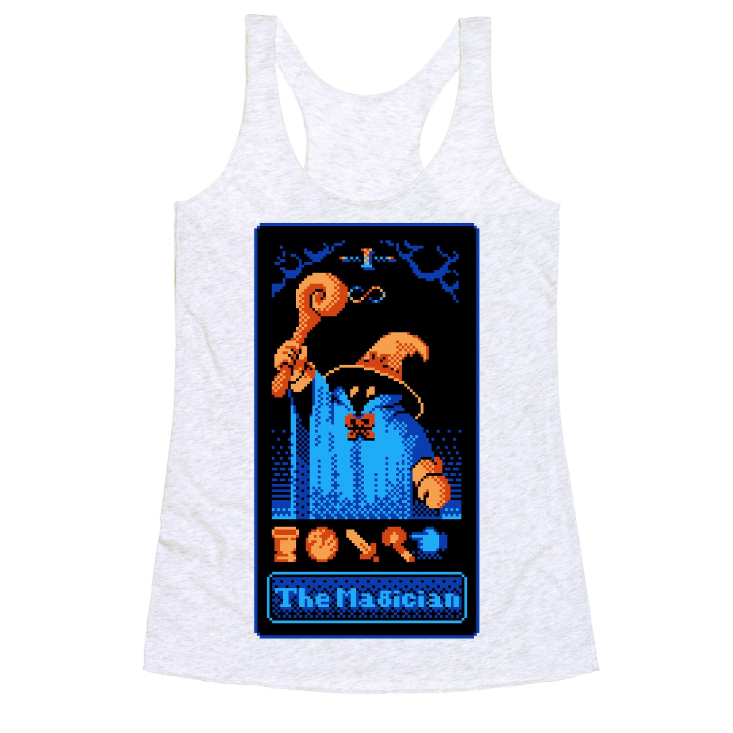 The Black Mage Magician Tarot Racerback Tank
