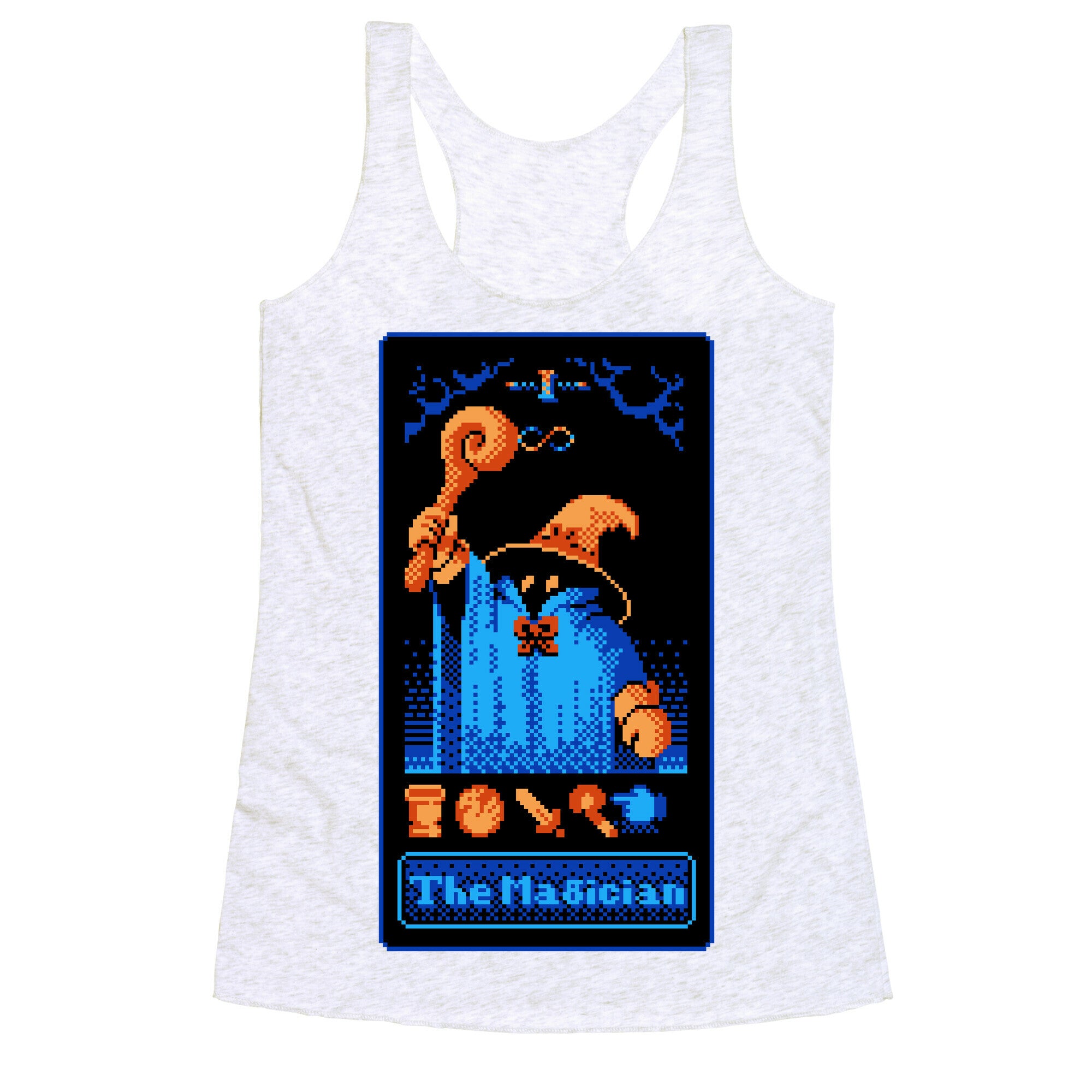 The Black Mage Magician Tarot Racerback Tank