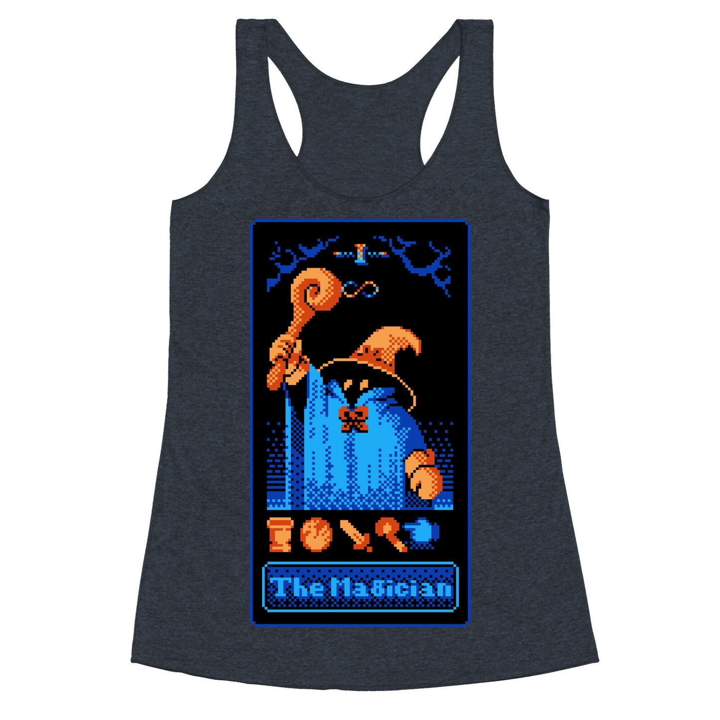 The Black Mage Magician Tarot Racerback Tank