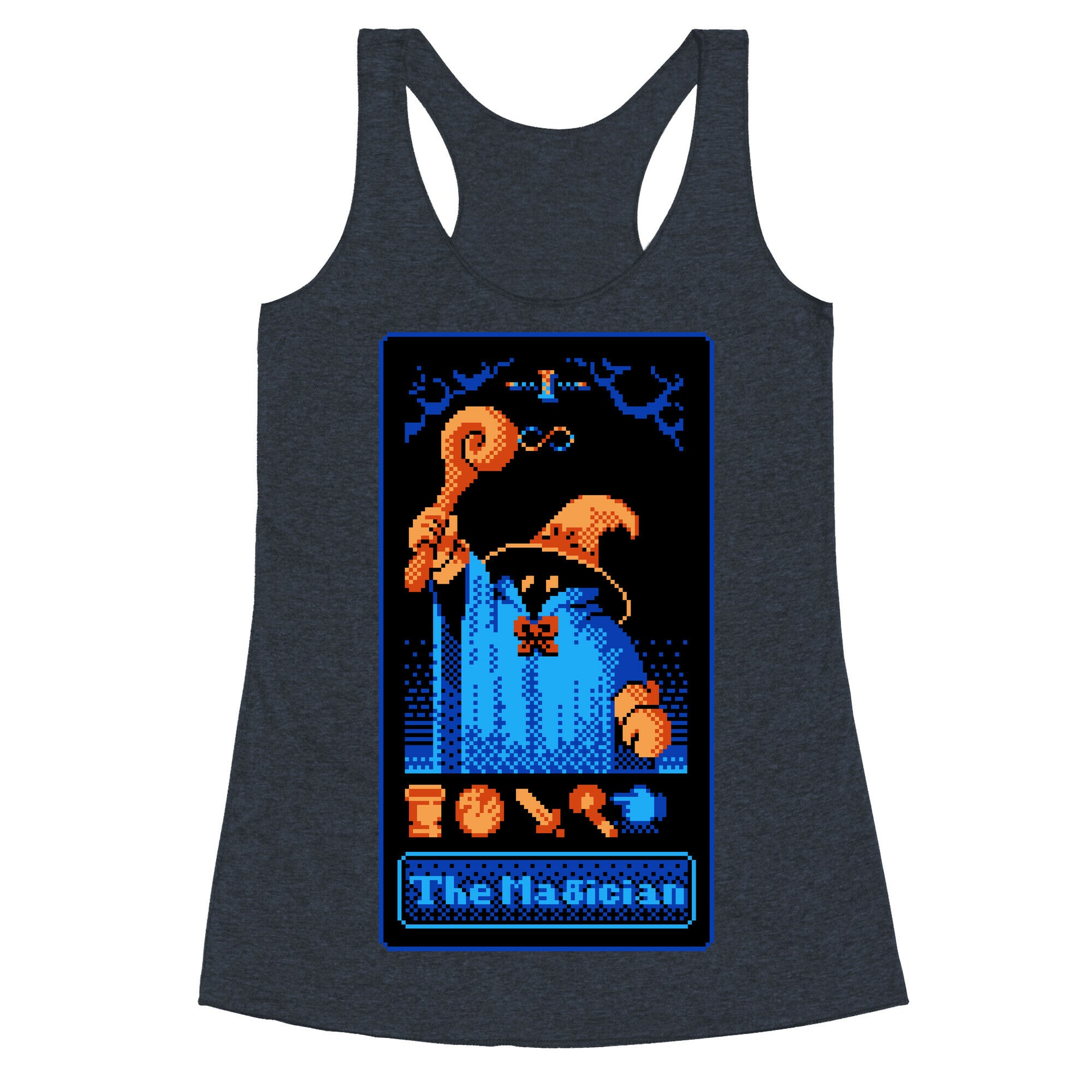 The Black Mage Magician Tarot Racerback Tank