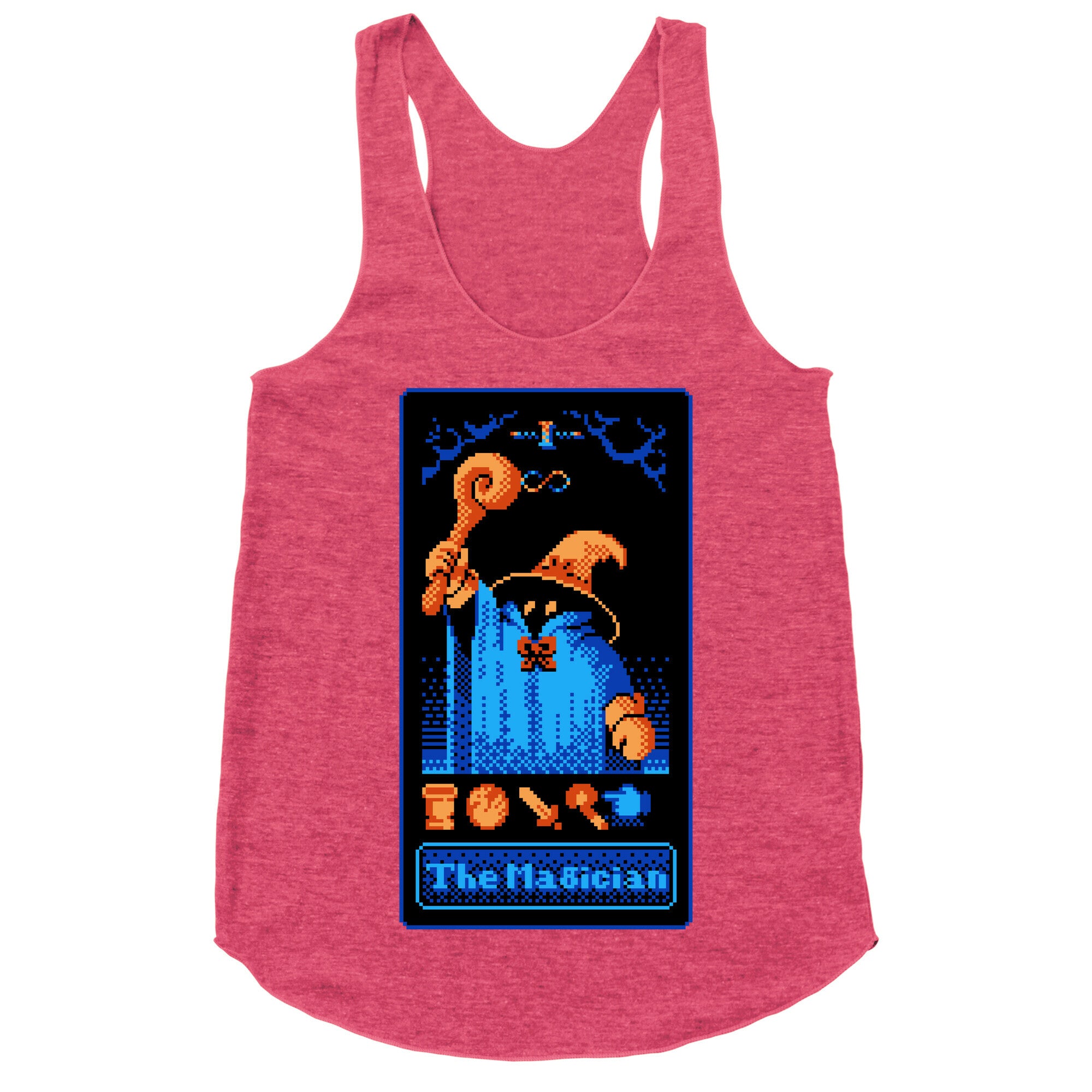 The Black Mage Magician Tarot Racerback Tank
