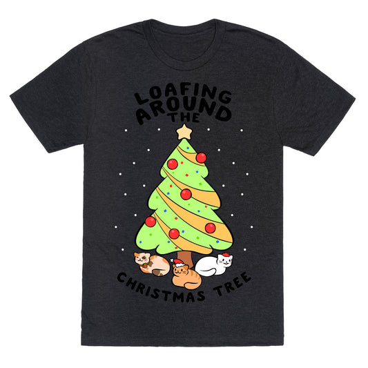 Loafing Around The Christmas Tree Unisex Triblend Tee