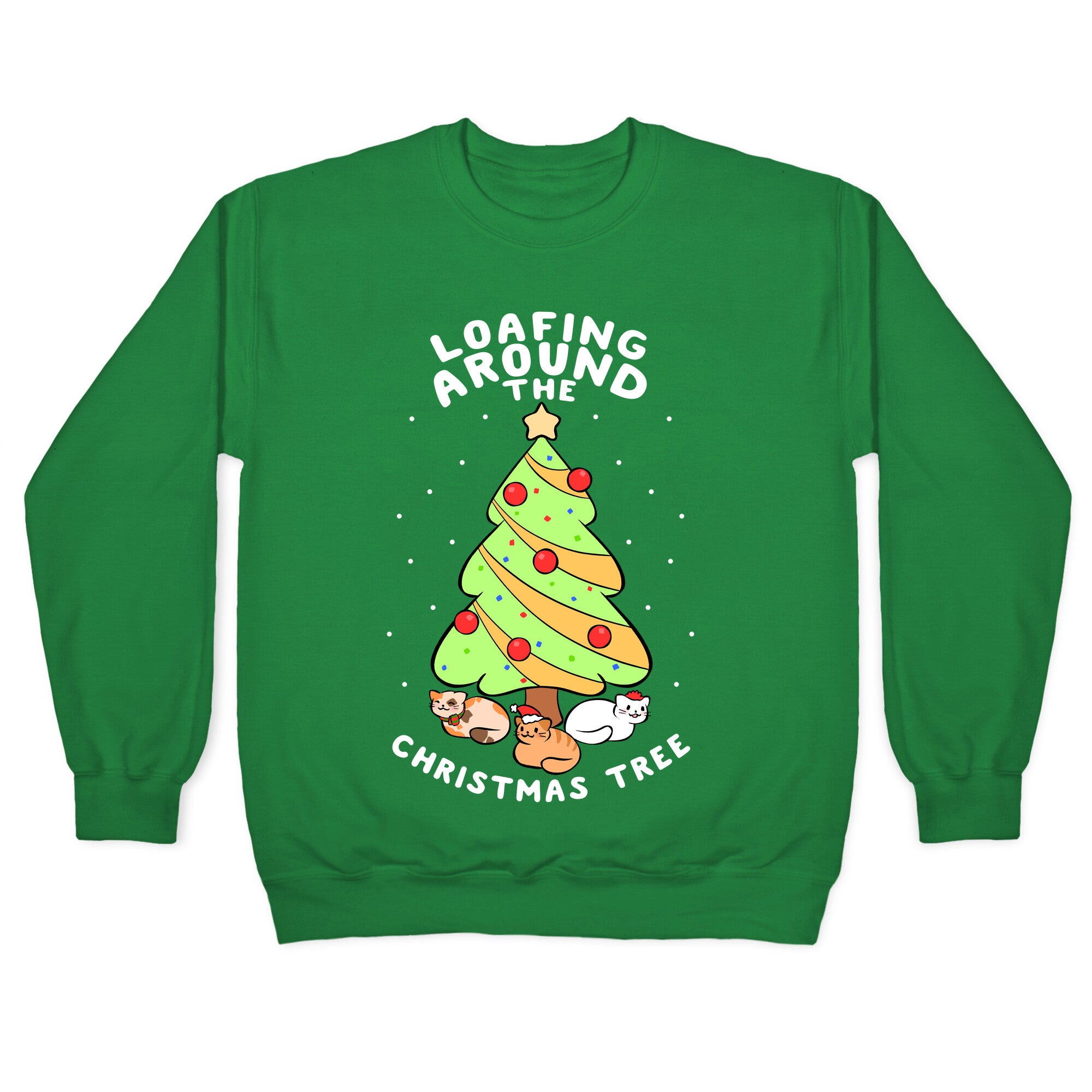Loafing Around The Christmas Tree Crewneck Sweatshirt
