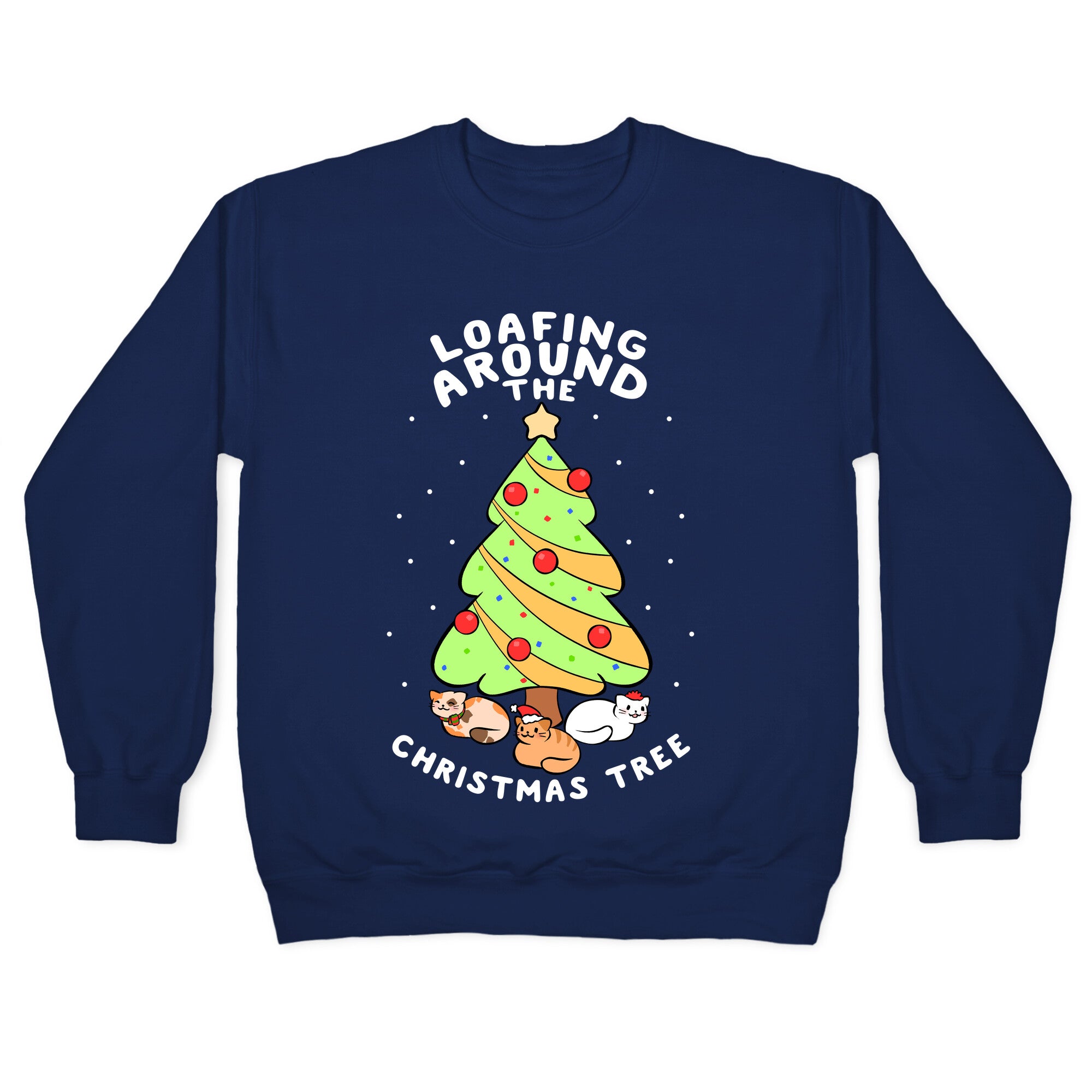 Loafing Around The Christmas Tree Crewneck Sweatshirt