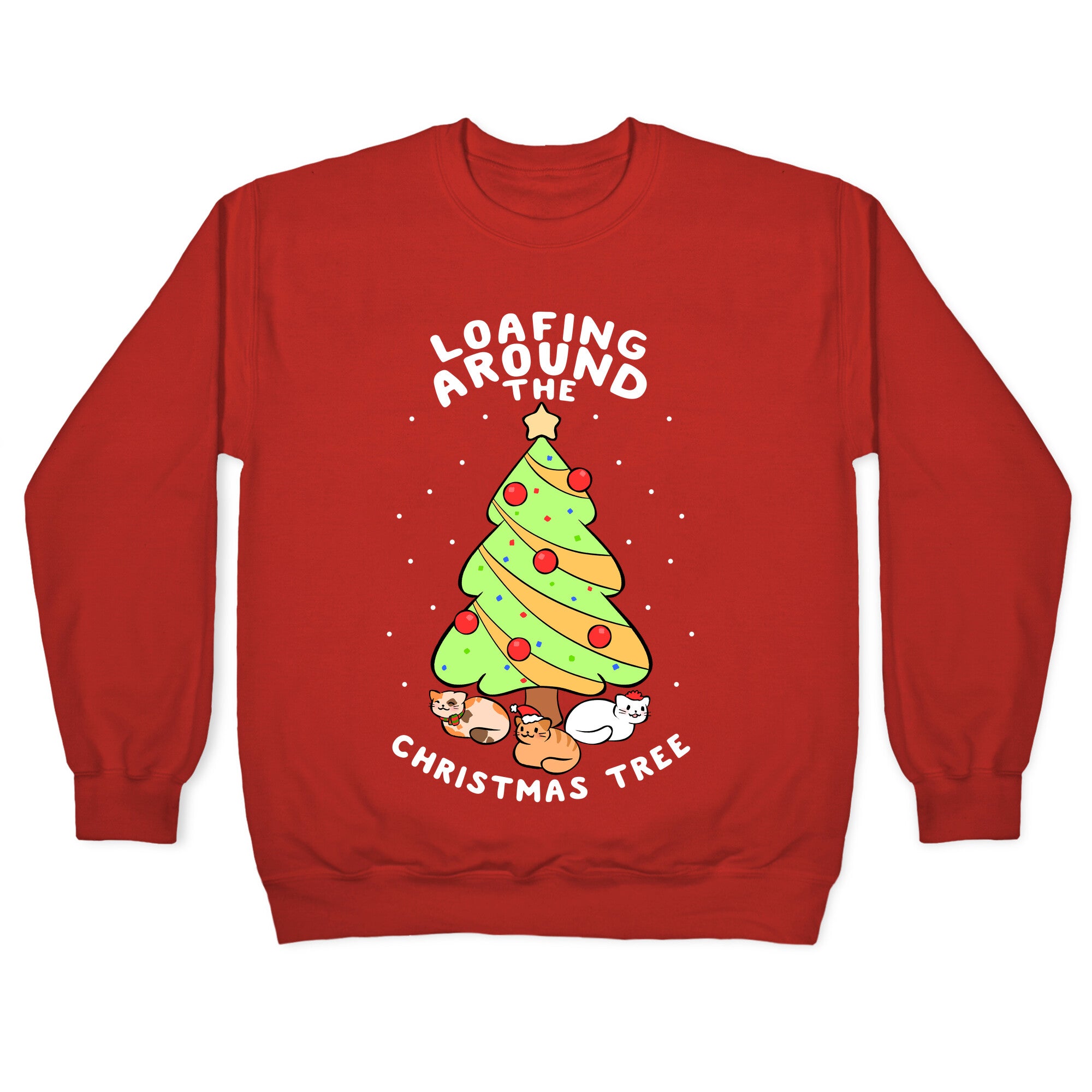 Loafing Around The Christmas Tree Crewneck Sweatshirt