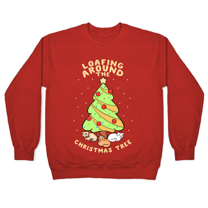 Loafing Around The Christmas Tree Crewneck Sweatshirt