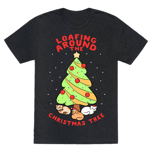 Loafing Around The Christmas Tree Unisex Triblend Tee