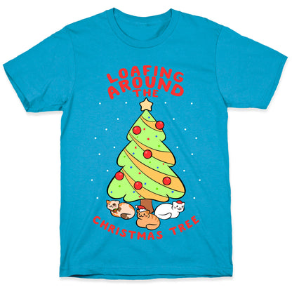 Loafing Around The Christmas Tree Unisex Triblend Tee