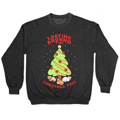 Loafing Around The Christmas Tree Crewneck Sweatshirt