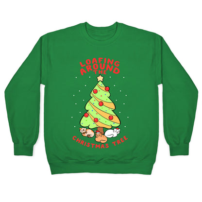 Loafing Around The Christmas Tree Crewneck Sweatshirt