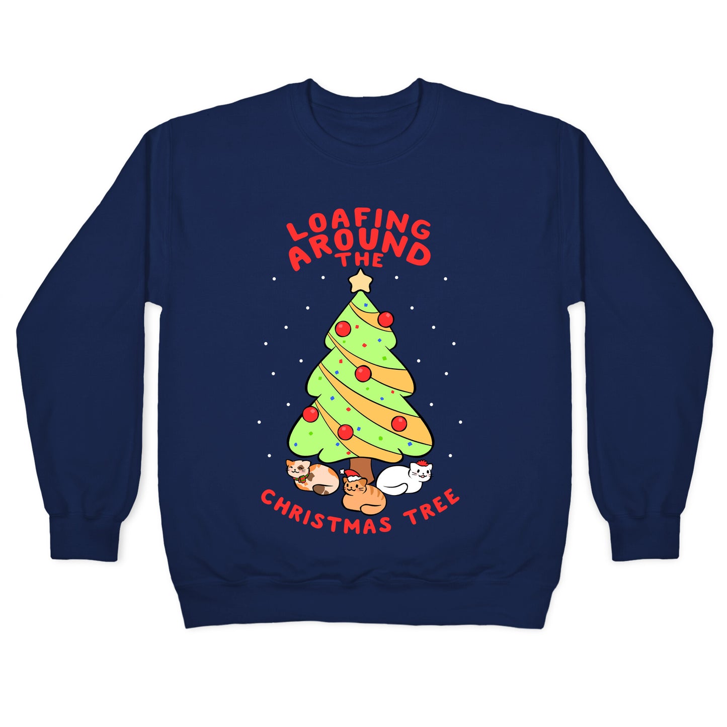 Loafing Around The Christmas Tree Crewneck Sweatshirt