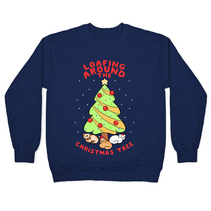 Loafing Around The Christmas Tree Crewneck Sweatshirt