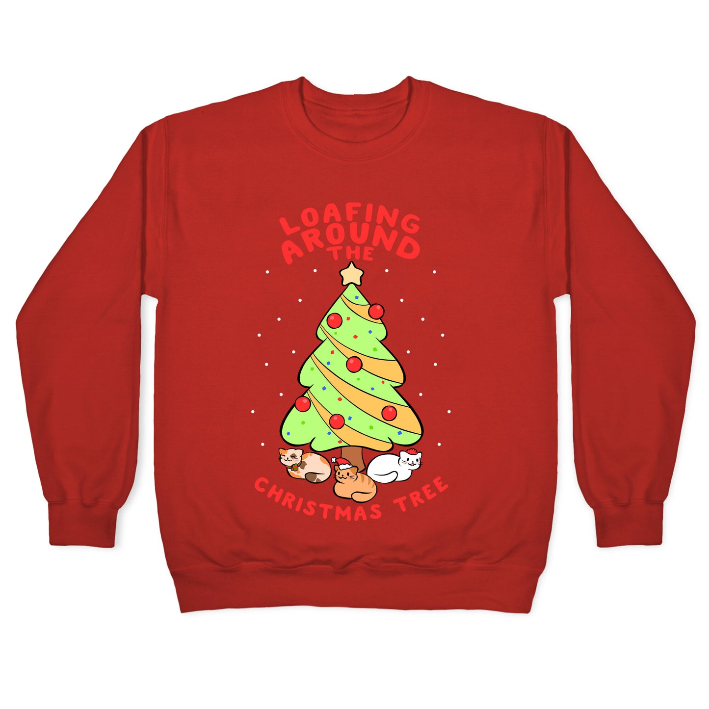 Loafing Around The Christmas Tree Crewneck Sweatshirt