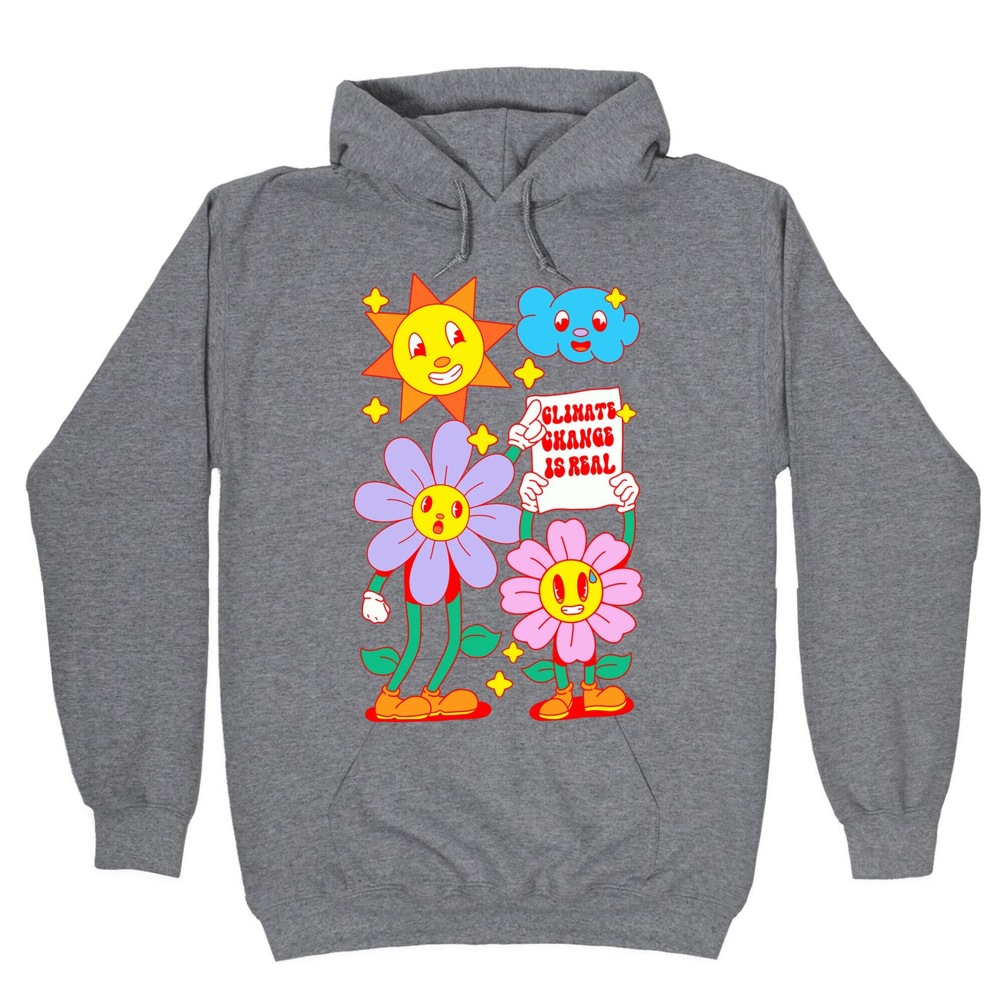 Climate Change Is Real Cartoon Hoodie