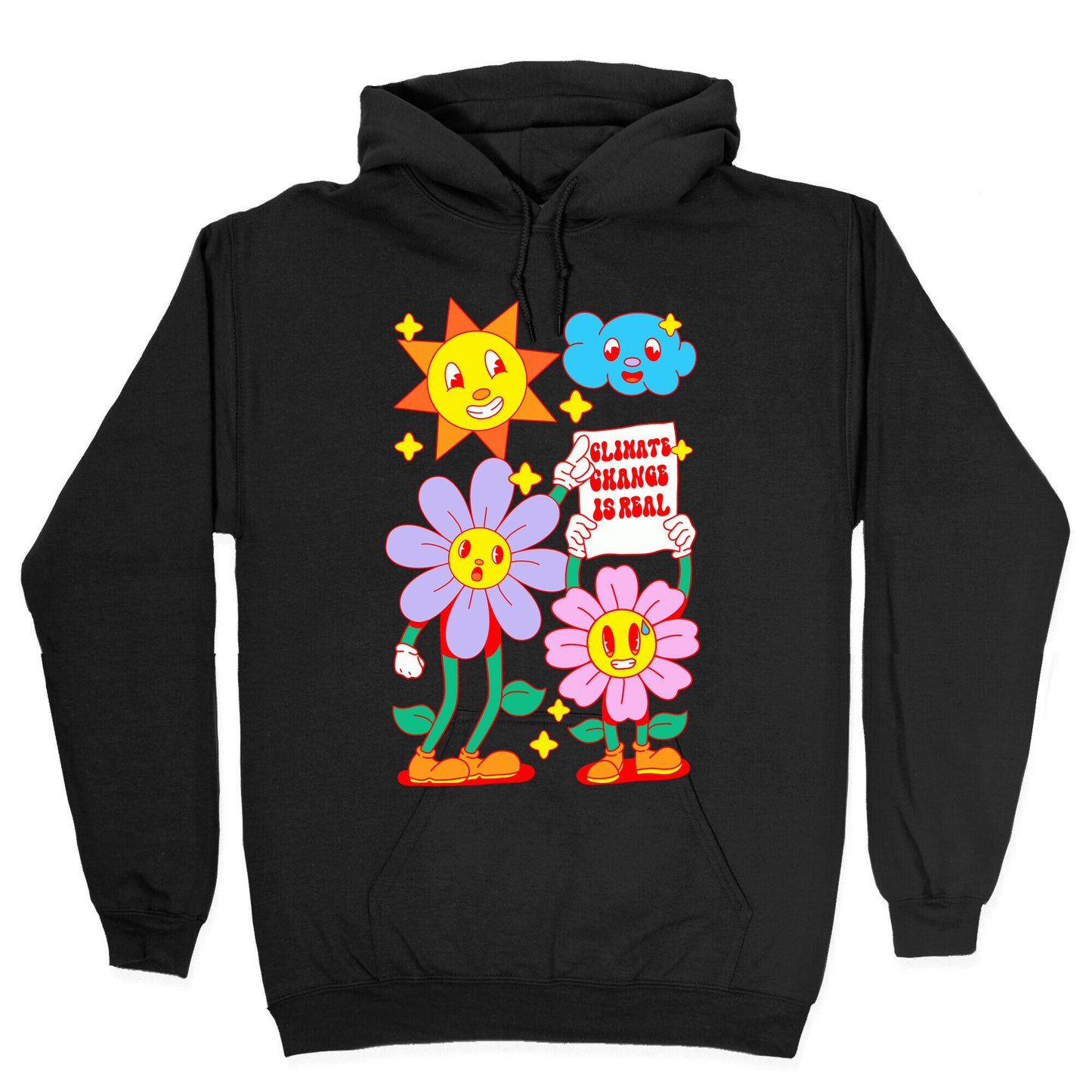 Climate Change Is Real Cartoon Hoodie