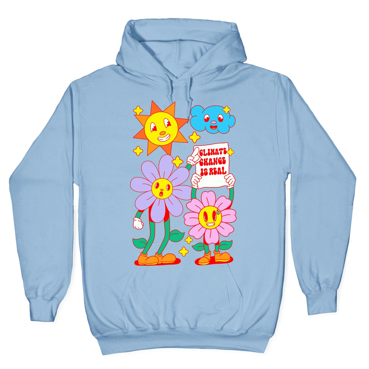 Climate Change Is Real Cartoon Hoodie