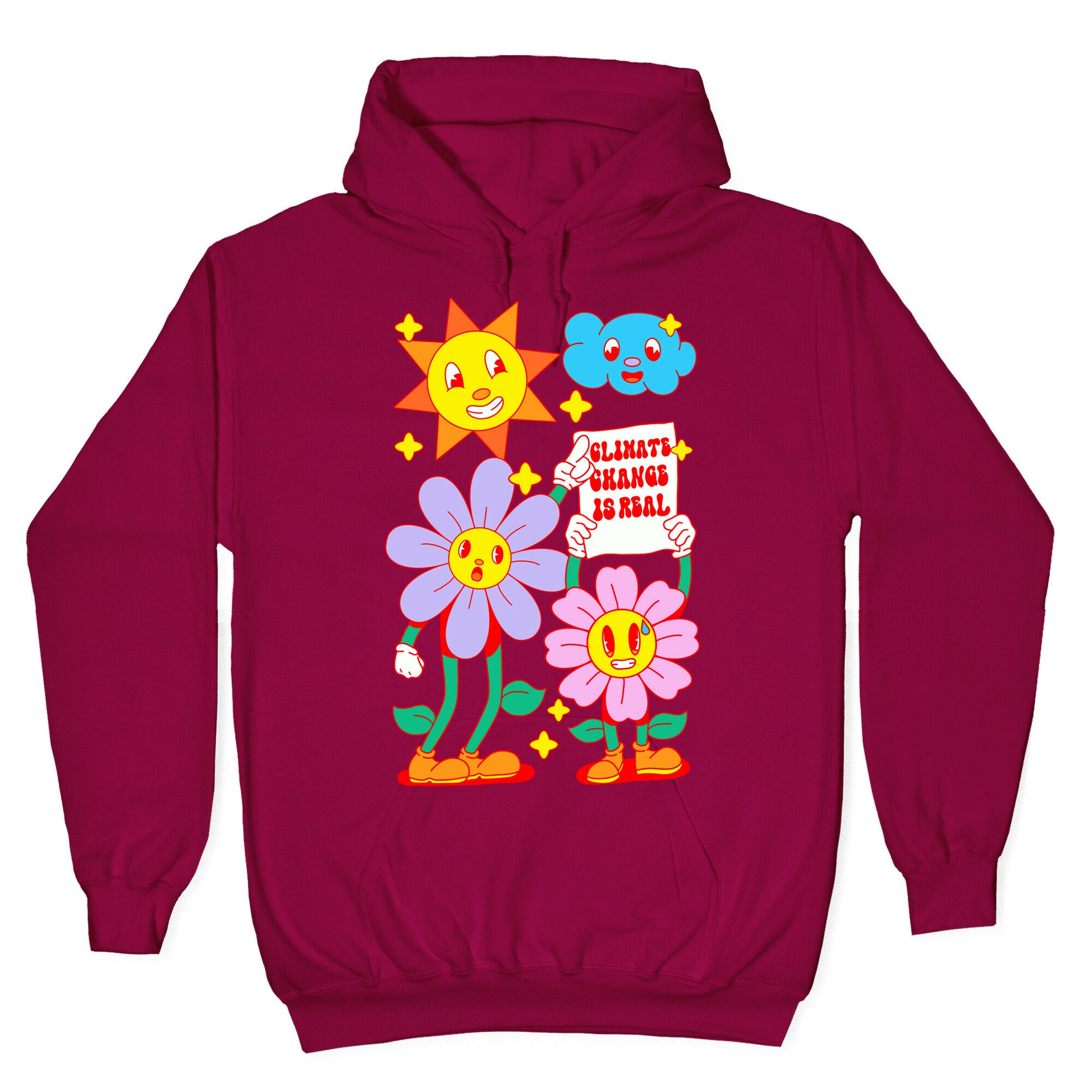 Climate Change Is Real Cartoon Hoodie
