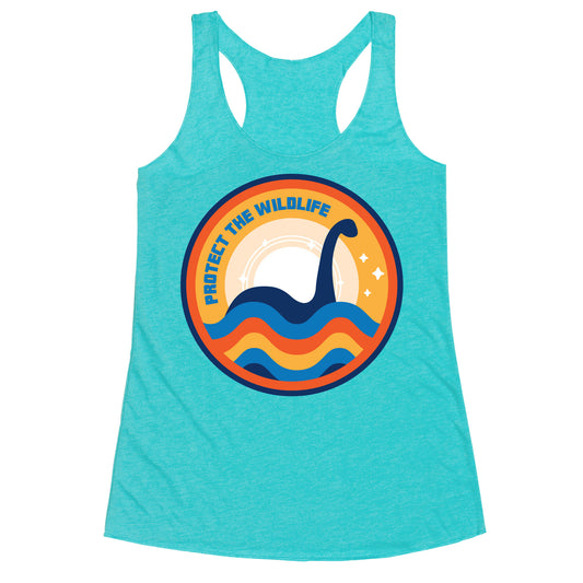 Protect The Wildlife - Nessie, Loch Ness Monster Racerback Tank
