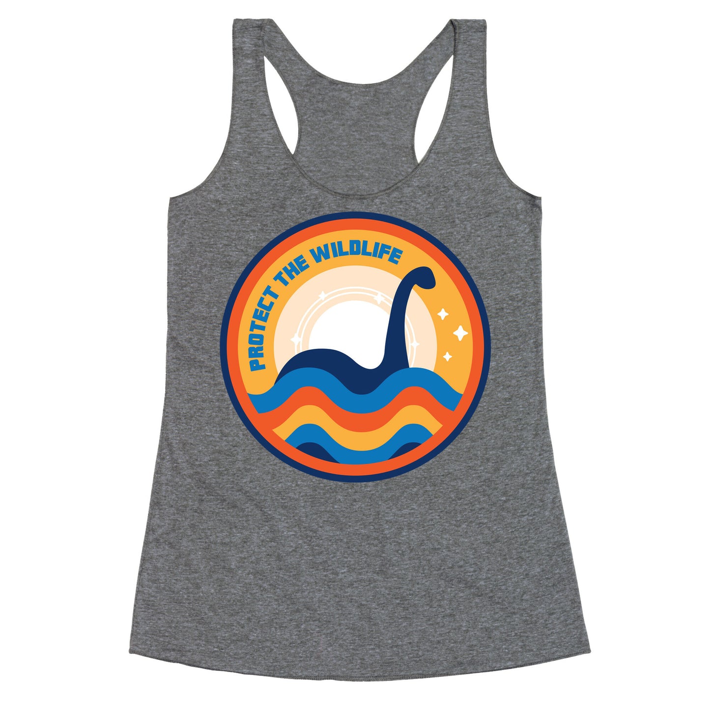 Protect The Wildlife - Nessie, Loch Ness Monster Racerback Tank