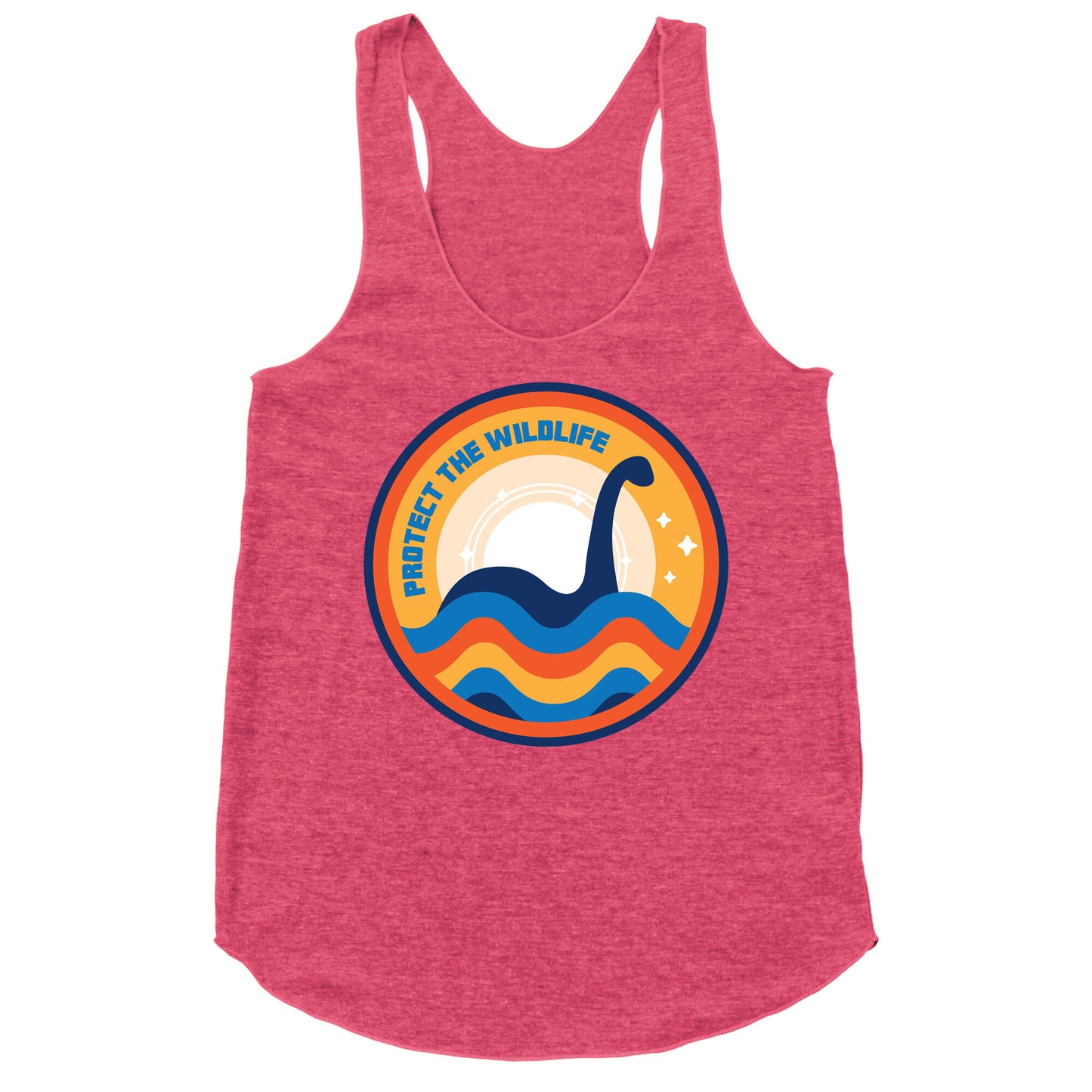 Protect The Wildlife - Nessie, Loch Ness Monster Racerback Tank
